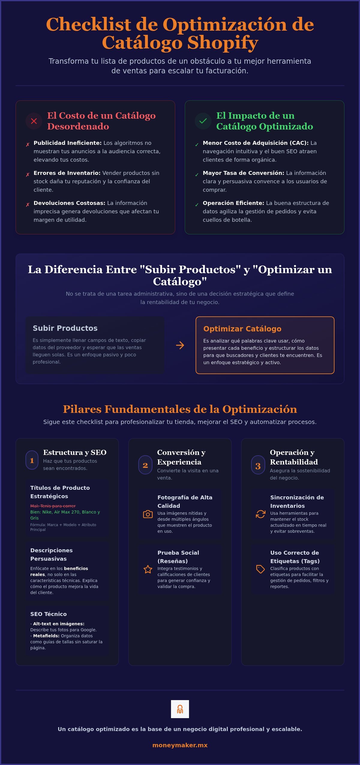 Optimización de catálogo Shopify: Checklist 2026 para escalar su rentabilidad